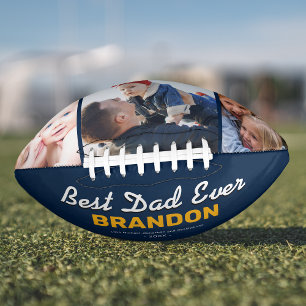Best Dad Ever Blue Custom Photo American Football