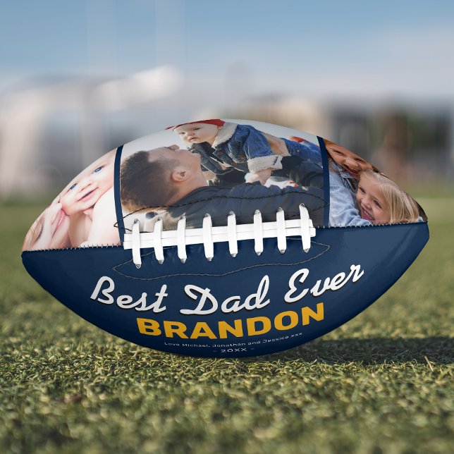 Best Dad Ever Blue Custom Photo American Football (Creator Uploaded)