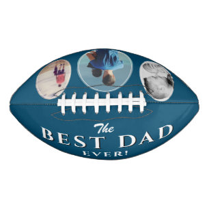 Best Dad Ever Blue Father 3 Photo Collage American Football