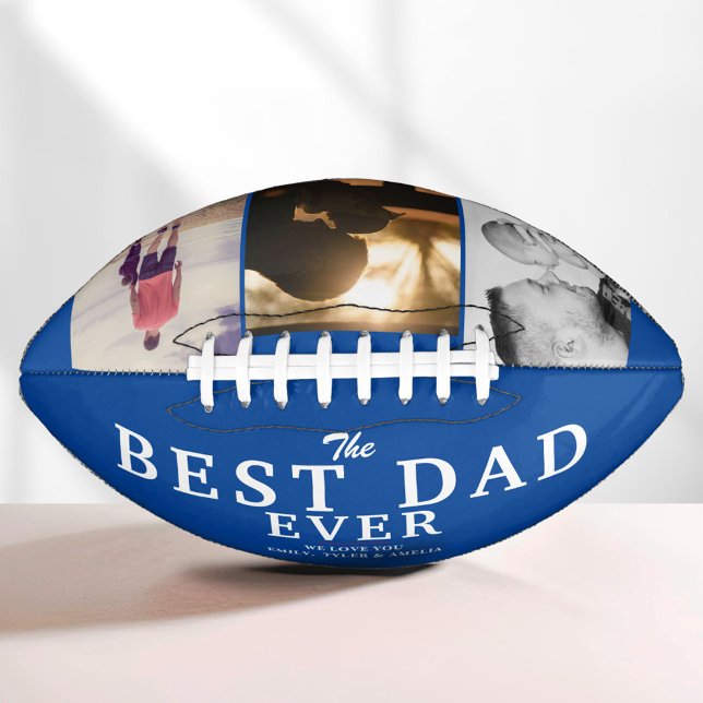 Best Dad Ever Blue Father`s Day 3 Photo Collage American Football (Creator Uploaded)