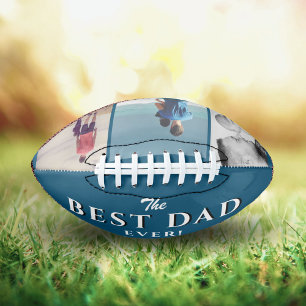 Best Dad Ever Blue Father`s Day 3 Photo Collage American Football