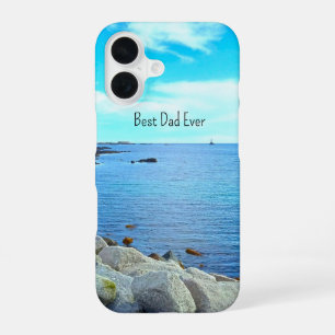 Best Dad Ever Blue Ocean Photo Azure Sky iPhone 16 Case