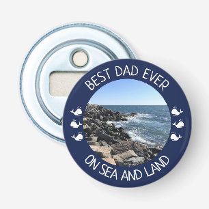 Best Dad Ever Blue Ocean Photo Bottle Opener