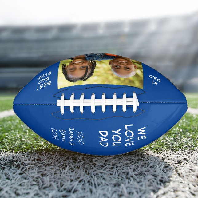 Best Dad Ever Blue Photo American Football (Creator Uploaded)
