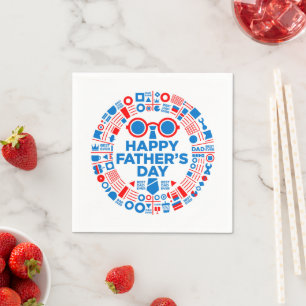 Best Dad Ever Blue Red Graphic Gift for Dad Napkin