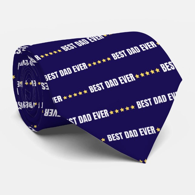 Best Dad Ever Blue Tie (Rolled)