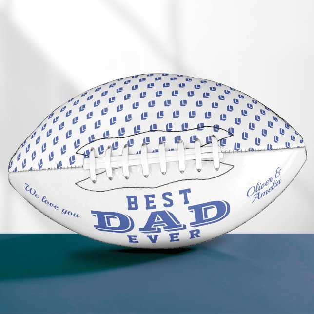 Best Dad Ever Blue Typography Pattern Father`s Day American Football (Creator Uploaded)