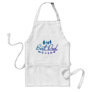 Best Dad Ever Blue Typography Trees Father's Day Standard Apron
