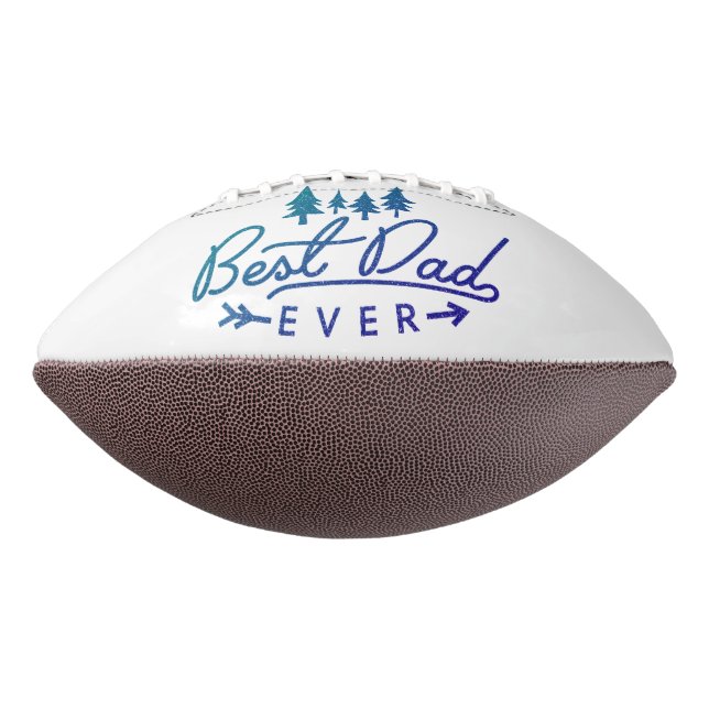 Best Dad Ever Blue Typography with Trees American Football (Rotated 90)