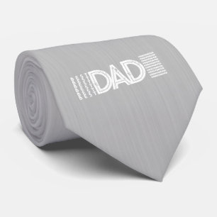 Best Dad Ever Bold Typography Grey Tie