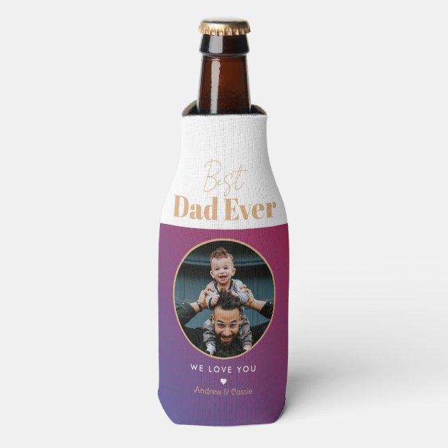 Best dad ever bottle cooler (Bottle Front)