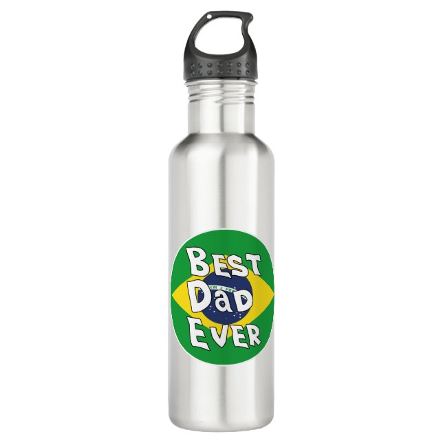 Best Dad Ever Brazil Flag 710 Ml Water Bottle (Front)