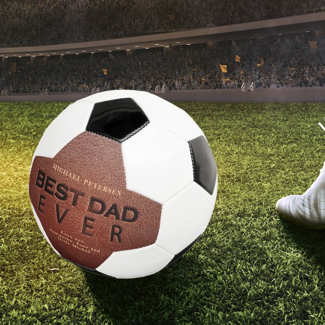 Best dad ever brown leather Father's Day love you Football (Creator Uploaded)