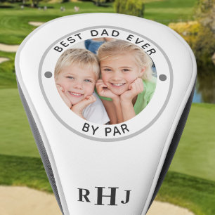 BEST DAD EVER BY PAR Photo Monogram Golf Head Cover