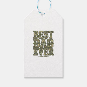Best Dad Ever Camo Vintage Engraving Design_1 Gift Tags