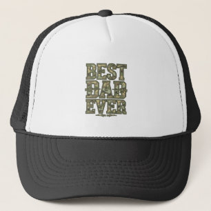 Best Dad Ever Camo Vintage Engraving Design_1 Trucker Hat