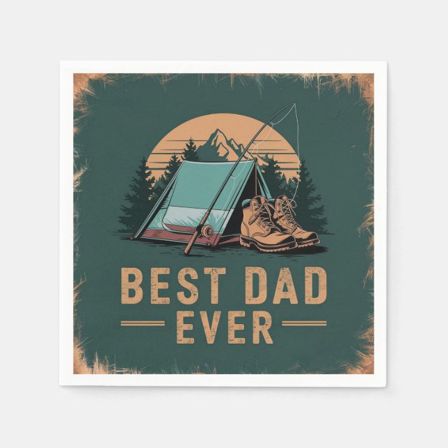 Best Dad Ever Camping Design  Napkin (Front)