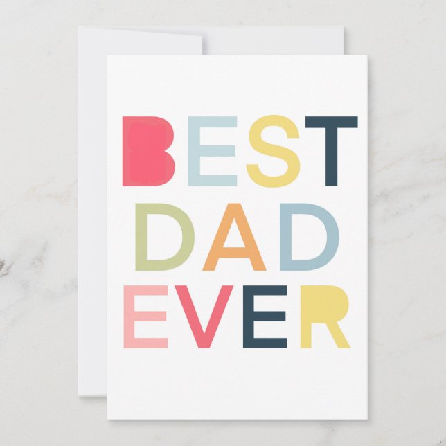 Best Dad Ever Card for Fathers Day and Birthday (Front)