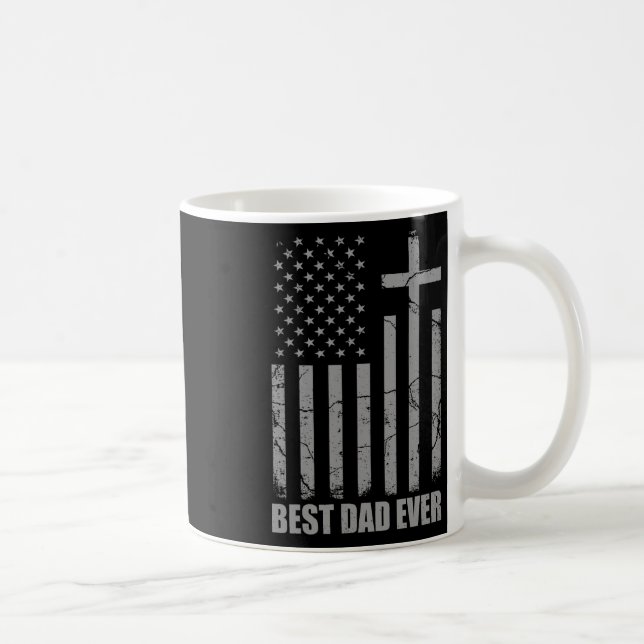 Best Dad Ever Christian Patriotic Dad Usa Flag Fat Coffee Mug (Right)