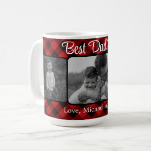 Best Dad ever Christmas classic gred Plaid pattern Coffee Mug