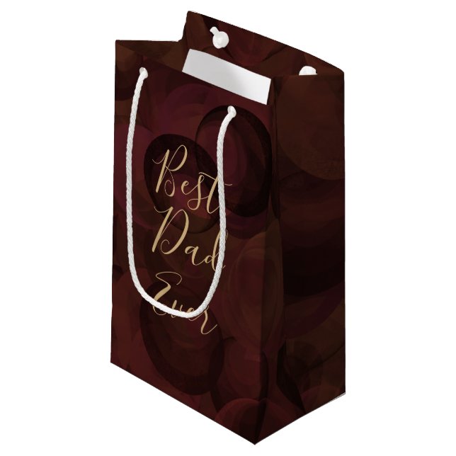 Best Dad Ever Coffee Brown Small Gift Bag (Front Angled)