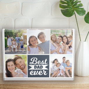 Best Dad Ever Collage Gift Photo Block