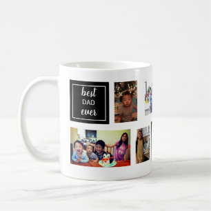 best dad ever Collage Personalised black White Coffee Mug