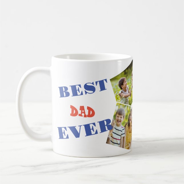 Best Dad Ever Collage Photos Coffee Mug (Left)