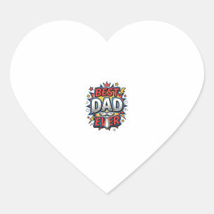 Best Dad Ever Comic Vintage Engraving Shirt Design Heart Sticker