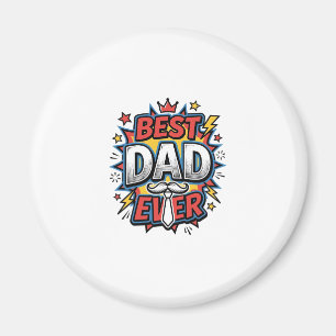 Best Dad Ever Comic Vintage Engraving Shirt Design Magnet