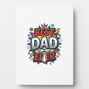 Best Dad Ever Comic Vintage Engraving Shirt Design Plaque
