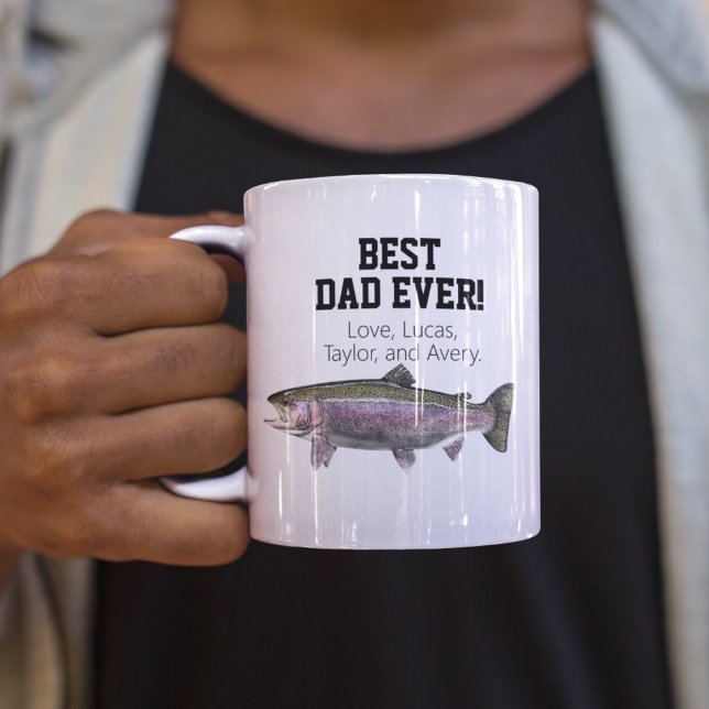 Best Dad Ever Cool Fishing Trout Father's Day Coffee Mug (Creator Uploaded)