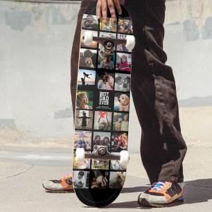 Best Dad Ever Cool Trendy Instagram Photo Collage Skateboard