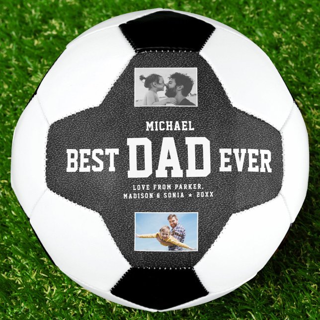 BEST DAD EVER Cool Trendy Unique Photo Collage Football (Creator Uploaded)