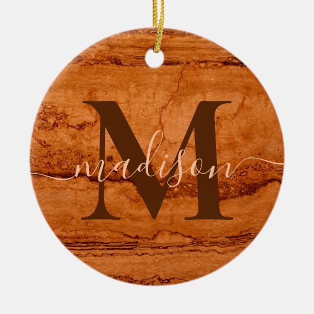 Best Dad ever, Copper Canyon Granite, amber gold  Ceramic Tree Decoration (Front)