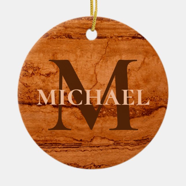 Best Dad ever, Copper Canyon Granite, amber gold  Ceramic Tree Decoration (Front)