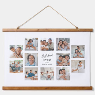 Best Dad Ever Custom 12 Photo Collage  Hanging Tapestry
