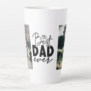 Best Dad Ever Custom 2 Photo Double Sided Latte Mug