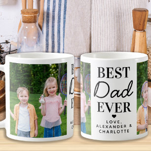 Best DAD Ever Custom 2 Photo Father's Day Coffee Mug