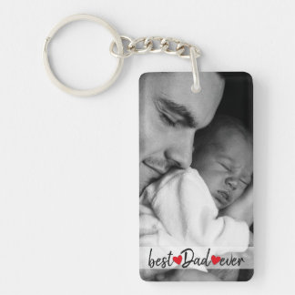 Best Dad Ever Custom 2 Photo  Key Ring