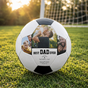 Best Dad Ever Custom 3 Colour Photo Fathers Day Football