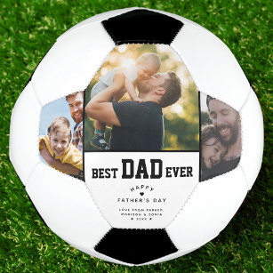 Best Dad Ever Custom 3 Colour Photo Fathers Day Football