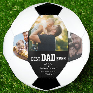 Best Dad Ever Custom 3 Colour Photo Fathers Day Football