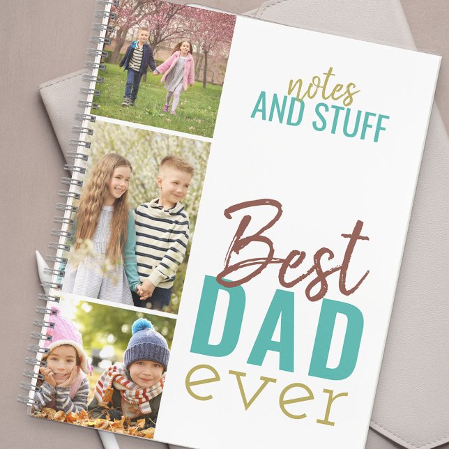 Best Dad Ever Custom 3 Photo Strip Notebook (Creator Uploaded)