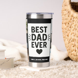 Best Dad Ever Custom 6 Photo Collage  Insulated Tumbler