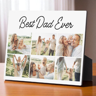 Best Dad Ever Custom 6 Photo Collage Modern Plaque