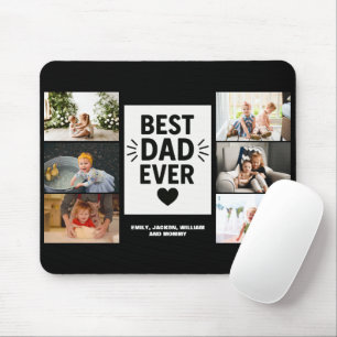 Best Dad Ever Custom 6 Photo Collage  Mouse Mat