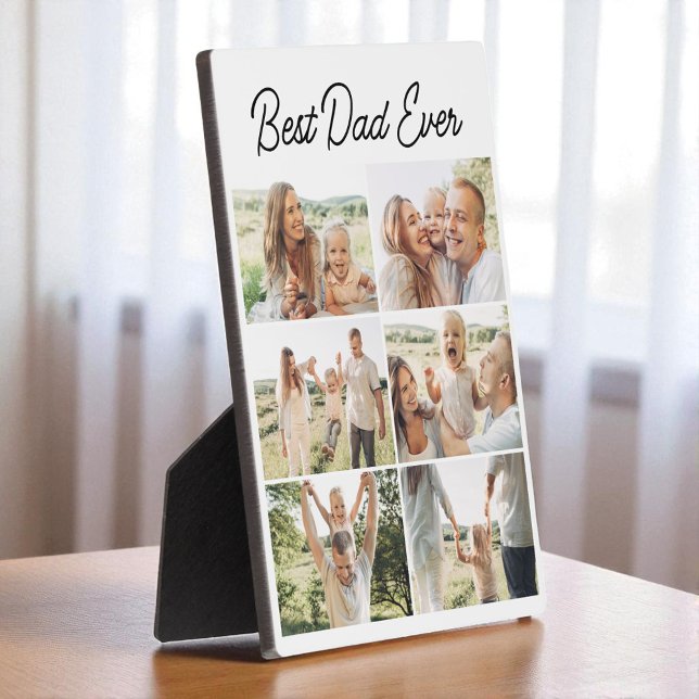 Best Dad Ever Custom 6 Photo Collage Plaque (Creator Uploaded)
