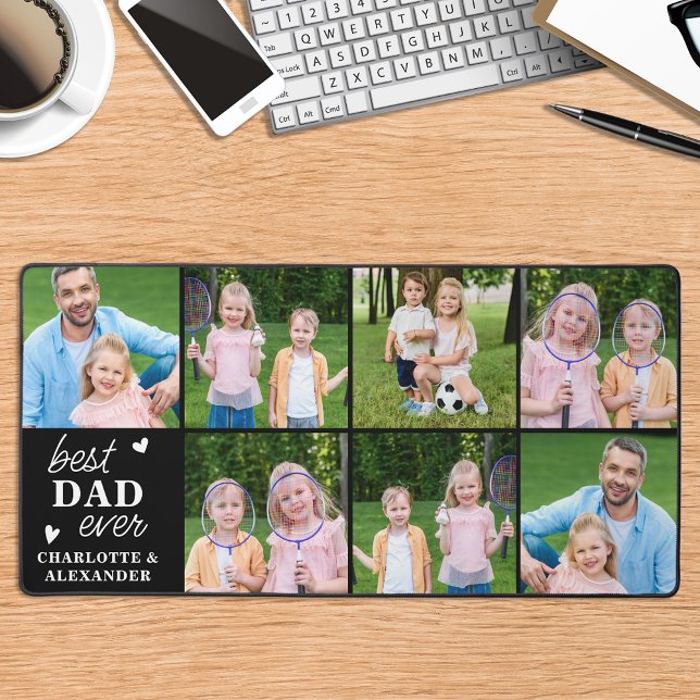 Best DAD Ever Custom 7 Photo Collage Personalised Desk Mat (Creator Uploaded)