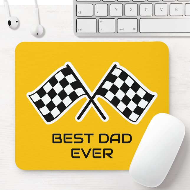 Best Dad Ever Custom Car Flag Yellow Black Mouse Mat (Creator Uploaded)
